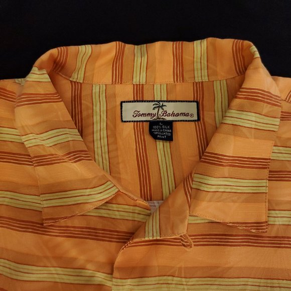 Tommy Bahama SILK Mens L Shirt Pocket Long Sleeve - Picture 8 of 9